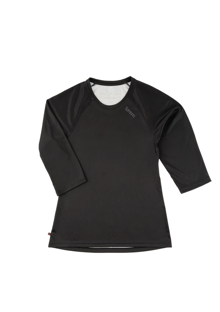 Long-Sleeve-Stretch-Sombrio Spruce 2 3/4 Sleeve MTB Jersey - Womens - Black