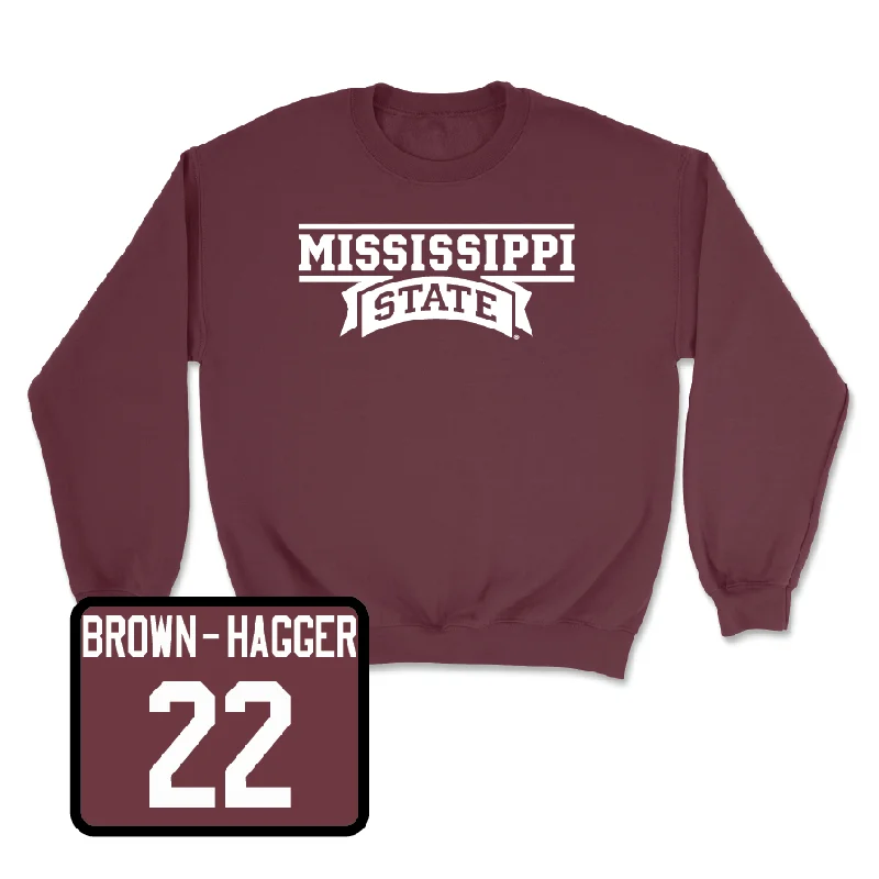 Long-Sleeve-Casual-Maroon Women's Basketball Team Crew - Jasmine Brown-Hagger