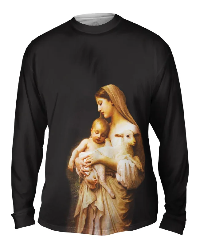 Long-Sleeve-Unisex-"Virgin Mary Jesus and a lamb"