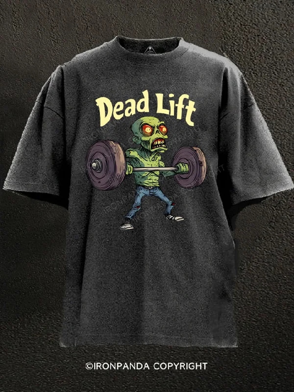 T-Shirt-Pink-Zombie Dead Lift Washed Gym Shirt