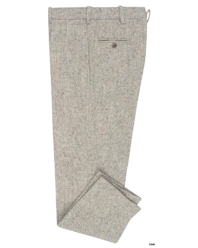 Pants-Chino-Molloy Plain Donegal Tweed Pants - Grey Opal