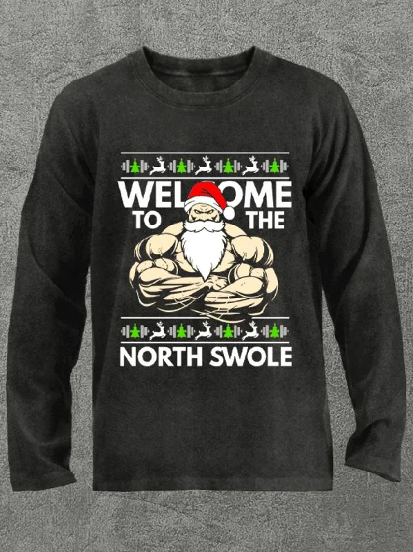 Long-Sleeve-Regular-Fit-welcome to the north swole Washed Gym Long Sleeve Shirt