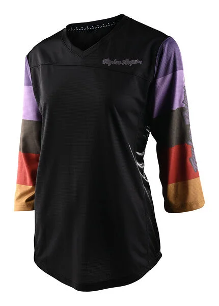 Long-Sleeve-Modern-Troy Lee Designs Mischief 3/4 Sleeve MTB Jersey - Womens - Rugby - Black