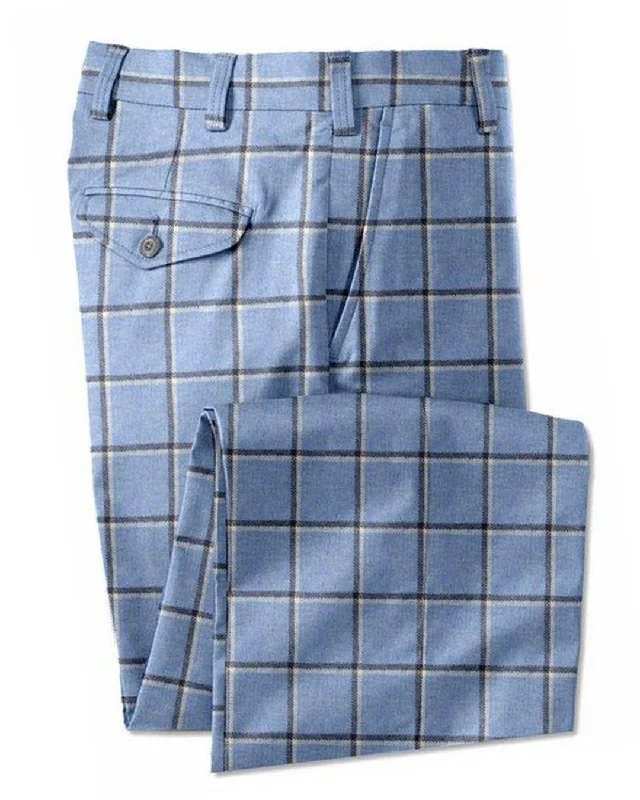 Pants-Straight-Leg-Dugdale Tweed: Blue Windowpane