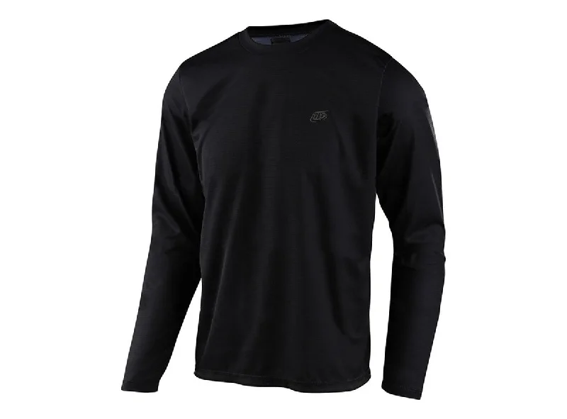 Long-Sleeve-Striped-Troy Lee Designs Flowline Long Sleeve MTB Jersey - Solid - Black