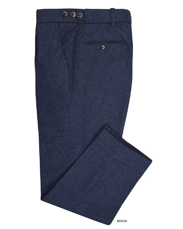 Pants-Outdoor-Minnis Flannel: Blue Twill Pants