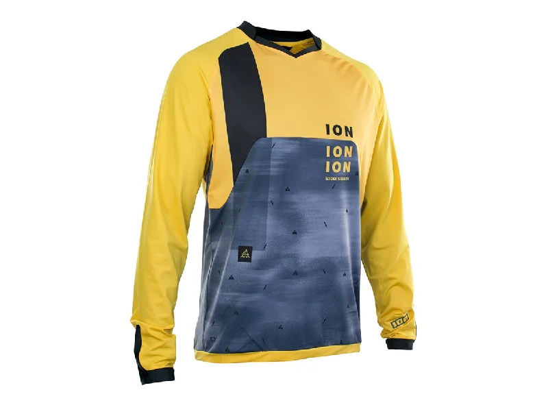 Long-Sleeve-Couple-ION Traze Vent Long Sleeve MTB Jersey - Dark Yellow - 2021