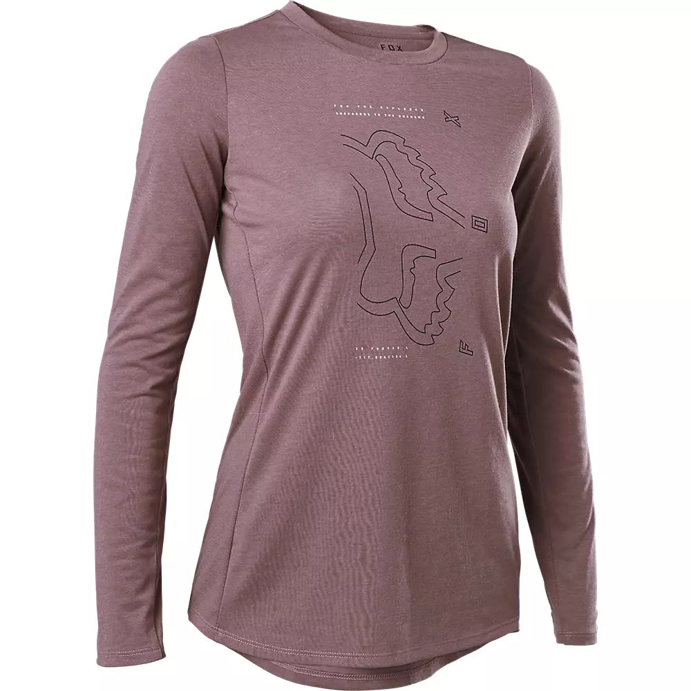 Long-Sleeve-Workwear-Fox Racing Ranger Dri Release Long Sleeve MTB Jersey - Womens - Plum Perfect