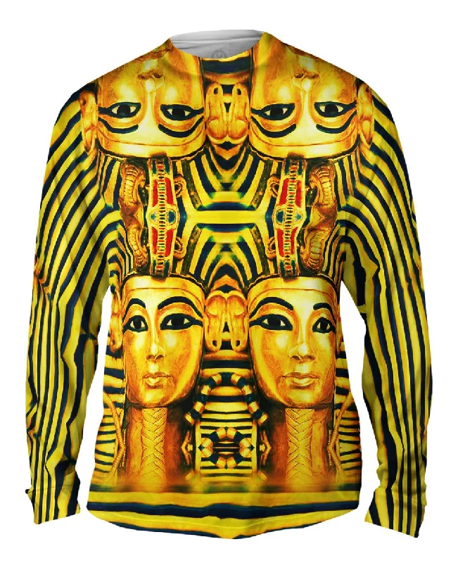 Long-Sleeve-Mock-Neck-King Tut Reincarnation Black Stripes Copy