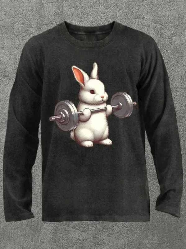 Long-Sleeve-Travel-Weightlifting Rabbit Washed Gym Long Sleeve Shirt