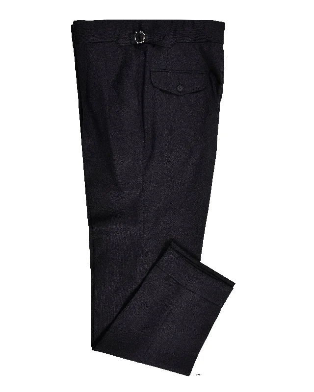 Pants-Techwear-Tollegno: Charcoal Easycare Wool