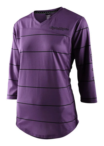 Long-Sleeve-Designer-Troy Lee Designs Mischief 3/4 Sleeve MTB Jersey - Womens - Pinstripe - Orchid