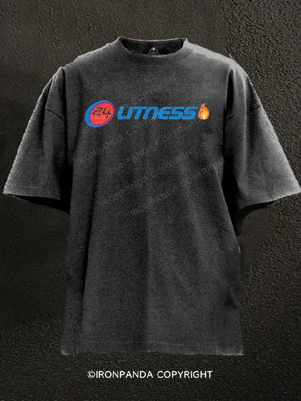 T-Shirt-Moisture-Wicking-24 Hour Litness Washed Gym Shirt