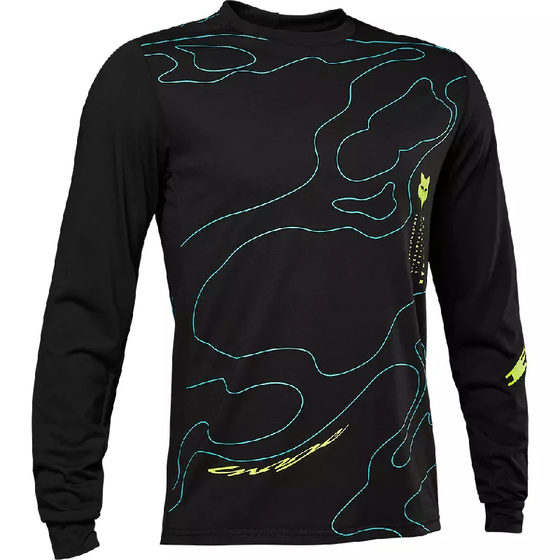 Long-Sleeve-Rugged-Fox Racing Ranger Dri Release Long Sleeve MTB Jersey - Lunar Capsule - Black