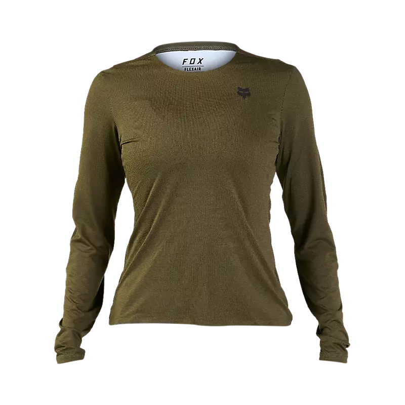 Long-Sleeve-Modern-Fox Racing Flexair Ascent Long Sleeve MTB Jersey - Womens - Olive Green