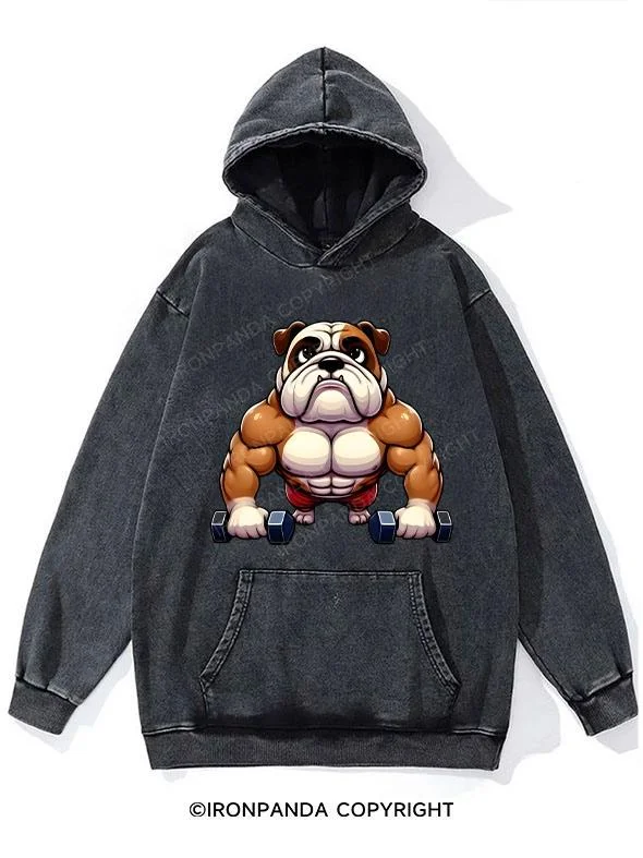 Hoodie-Rugged-Fit Bulldog Washed Gym Hoodie