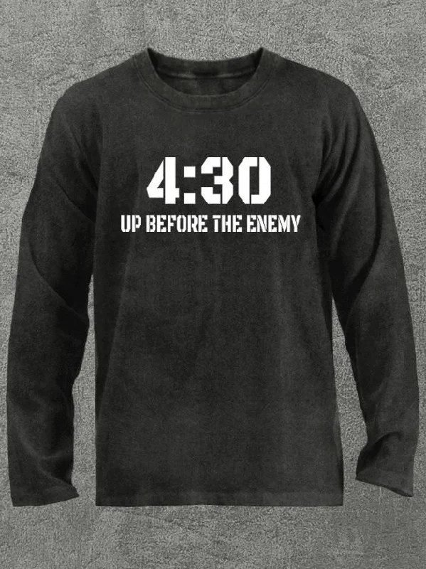 Long-Sleeve-Streetwear-up before the enemy Washed Gym Long Sleeve Shirt