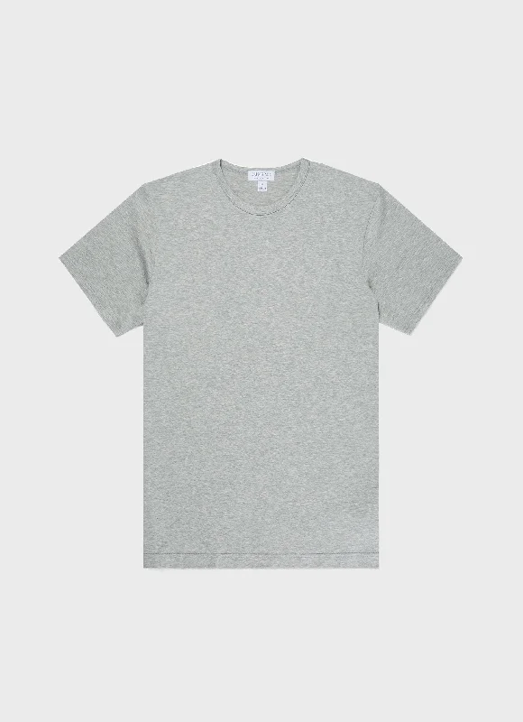 T-Shirt-Crewneck-Men's Classic T-shirt in Grey Melange