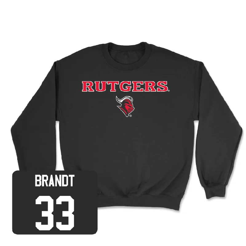 Long-Sleeve-Running-Women's Basketball Black Rutgers Crew - Kennedy Brandt