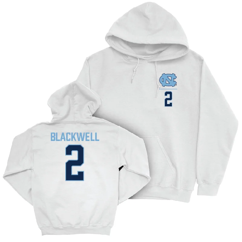 Hoodie-Family-Matching-UNC Football White Logo Hoodie - Gavin Blackwell