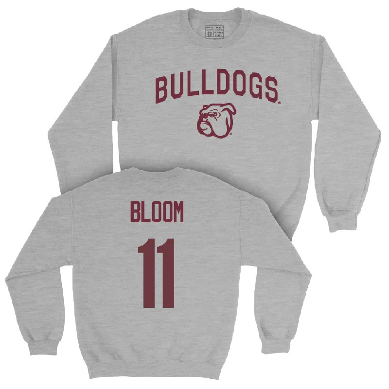 Long-Sleeve-Striped-Sport Grey Women's Basketball Bulldogs Crew - Tahj-Monet Bloom