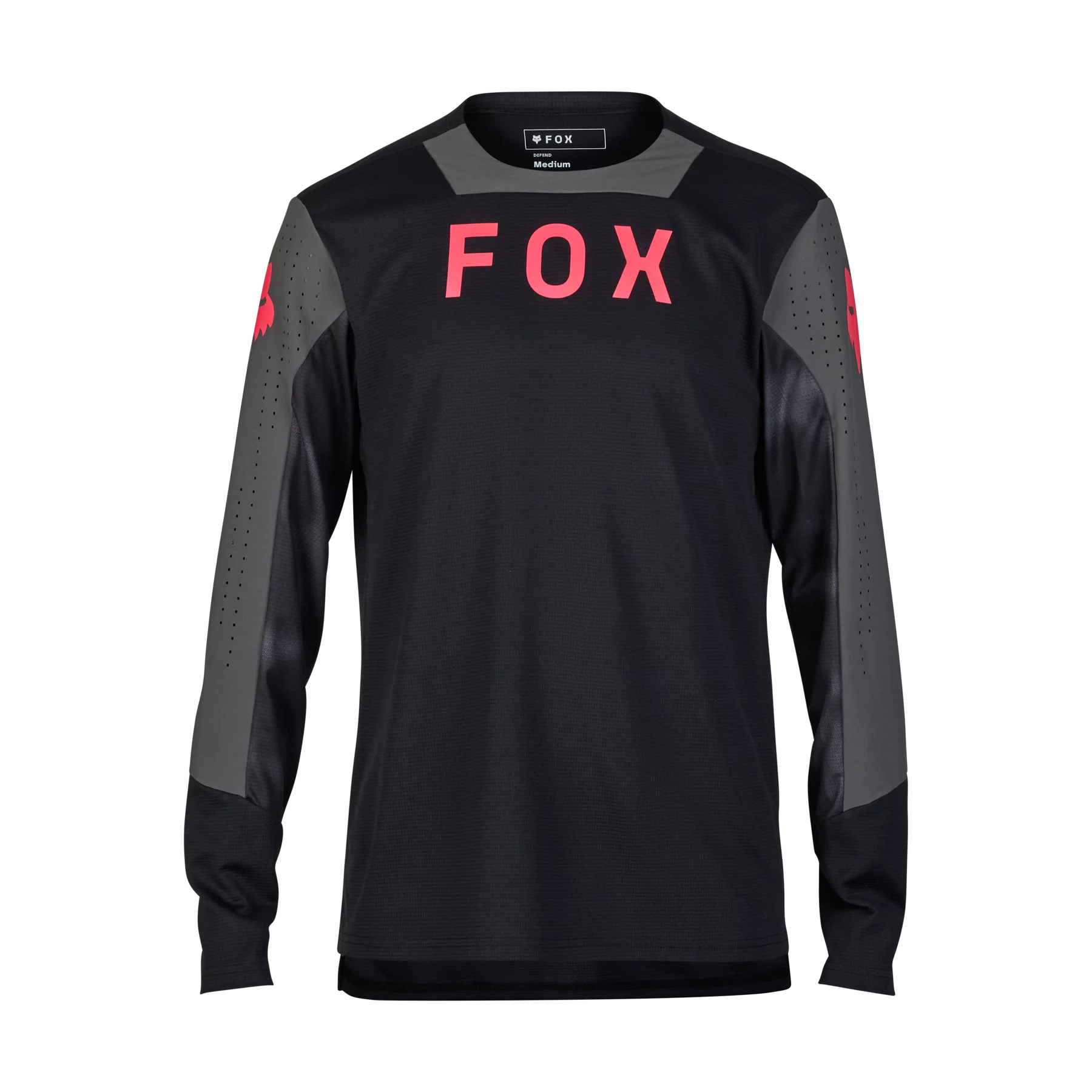 Long-Sleeve-Pink-Fox Racing Defend Long Sleeve MTB Jersey - Taunt - Black