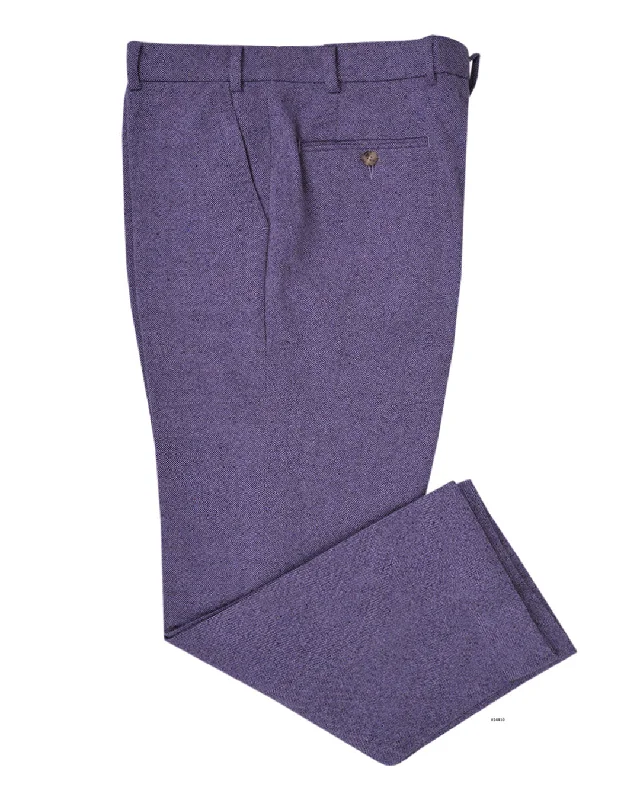 Pants-Drawstring-Holland & Sherry Tweed Wool Multicolor Purple With Light Purple With Red Point Tweed