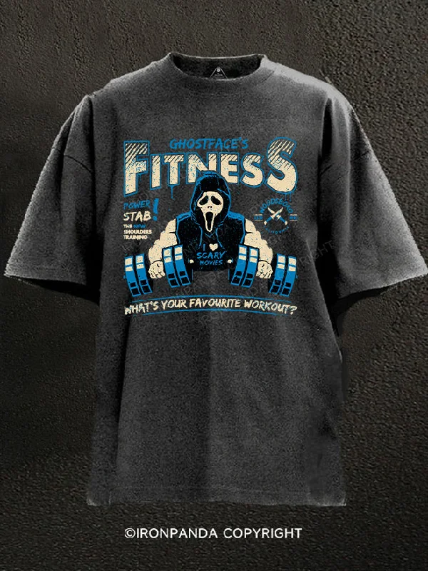 T-Shirt-Crewneck-Ghostface's Fitness Washed Gym Shirt