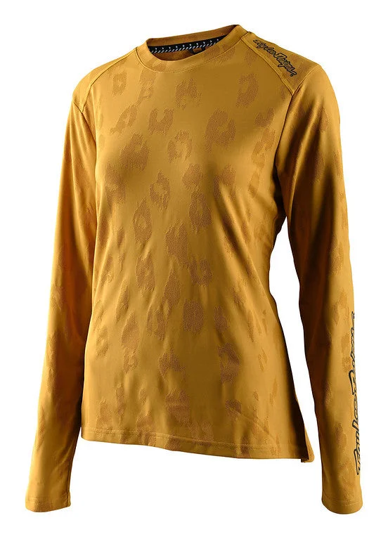 Long-Sleeve-Lightweight-Troy Lee Designs Lilium Long Sleeve MTB Jersey - Womens - Jacquard - Honey