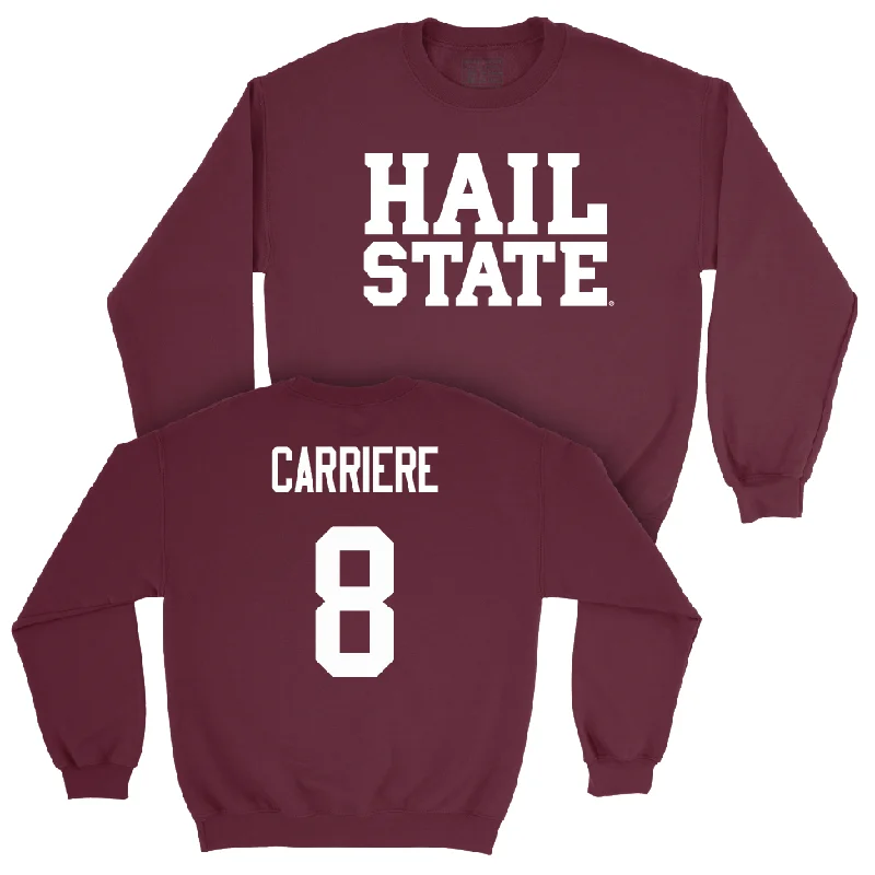 Long-Sleeve-Biker-Maroon Women's Basketball Hail Crew - Anaisha Carriere