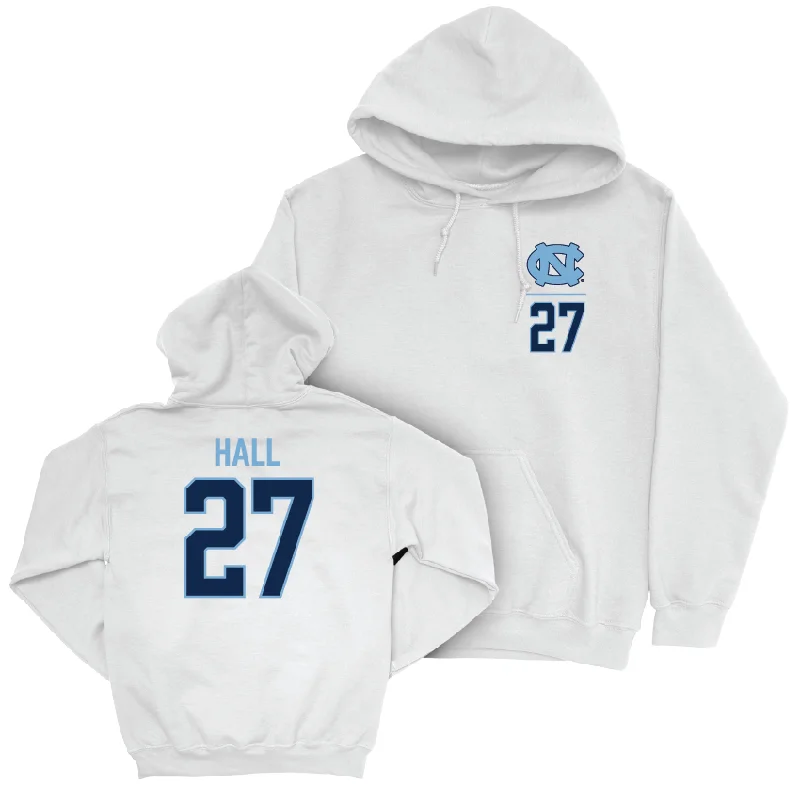 Hoodie-Affordable-UNC Football White Logo Hoodie - Michael Hall