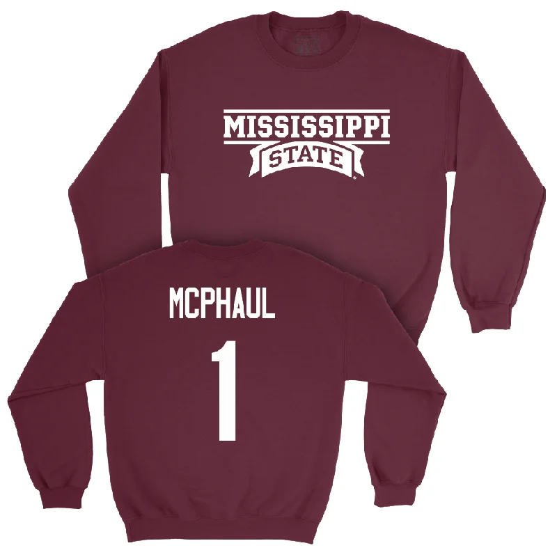 Long-Sleeve-Outdoor-Maroon Women's Basketball Team Crew - Destiney McPhaul