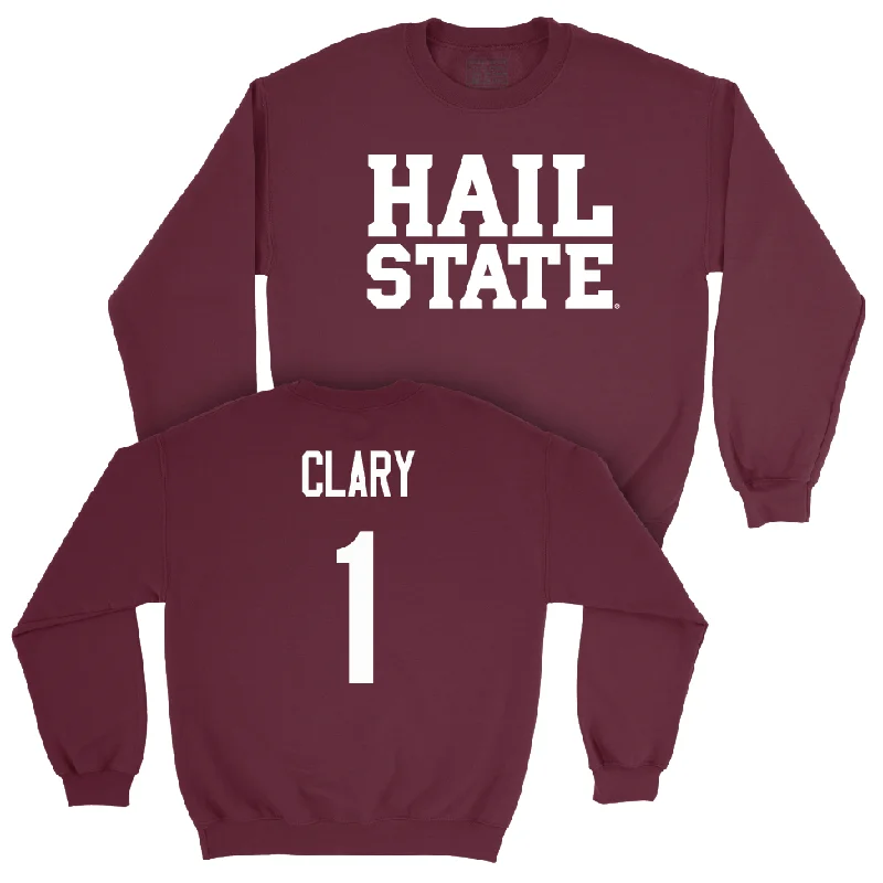 Long-Sleeve-College-Maroon Men's Basketball Hail Crew  - Kanye Clary