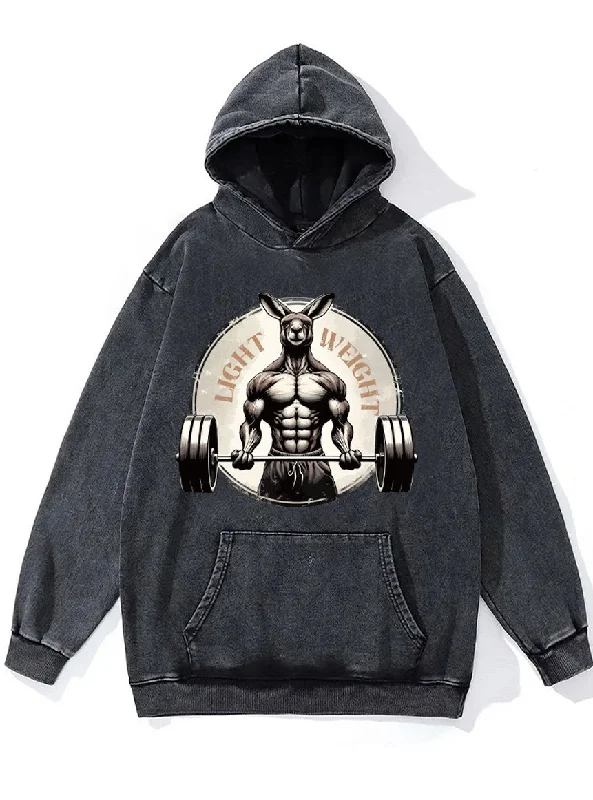 Hoodie-Solid-Color-LIGHT WEIGHT WEIGHTLIFTING KANGAROO Washed Gym Hoodie