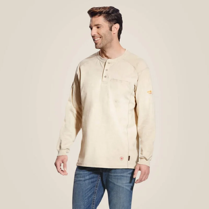 Long-Sleeve-Moisture-Wicking-Ariat Men's FR Chest Pocket Long Sleeve Henley