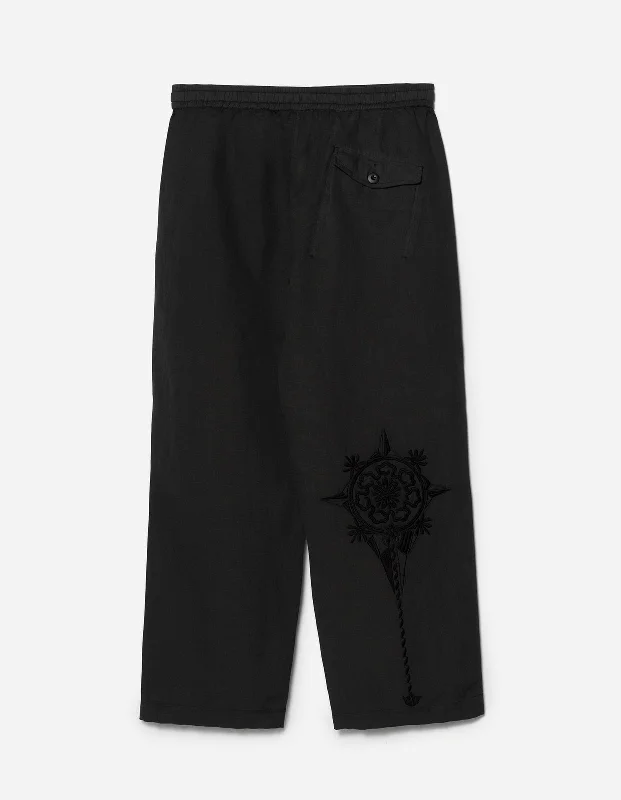 Pants-Yellow-5240 Thar Desert Hemp Track Pants Black