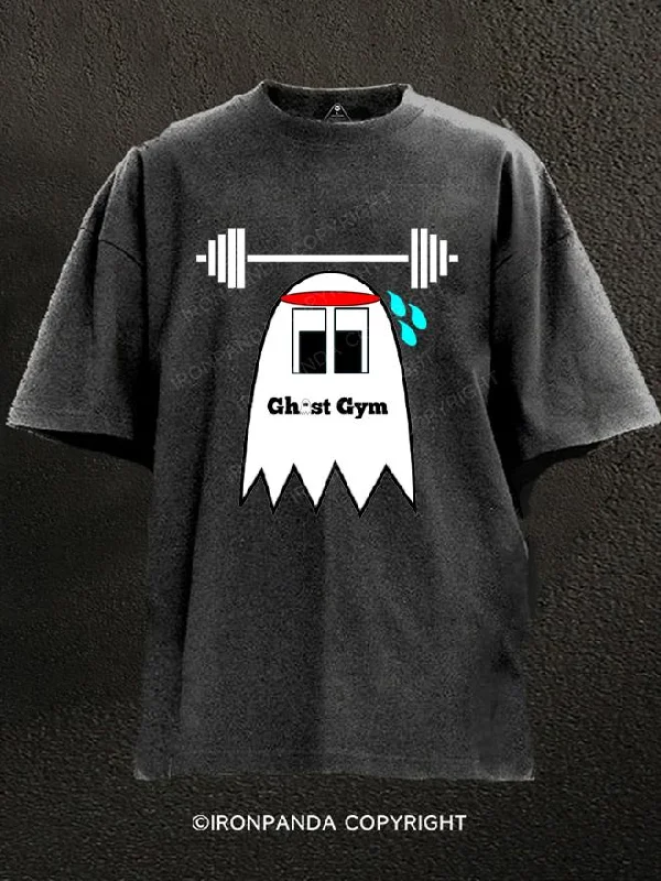 T-Shirt-Heat-Transfer-Weightlifting ghost - feel the burn Washed Gym Shirt