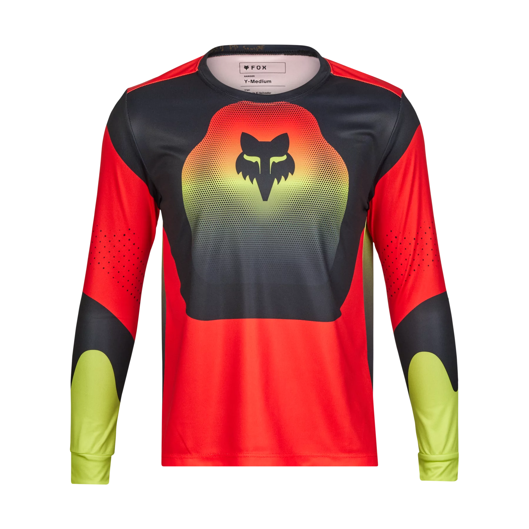 Long-Sleeve-Biker-Fox Racing Ranger Long Sleeve MTB Jersey - Revise - Youth - Red-Yellow