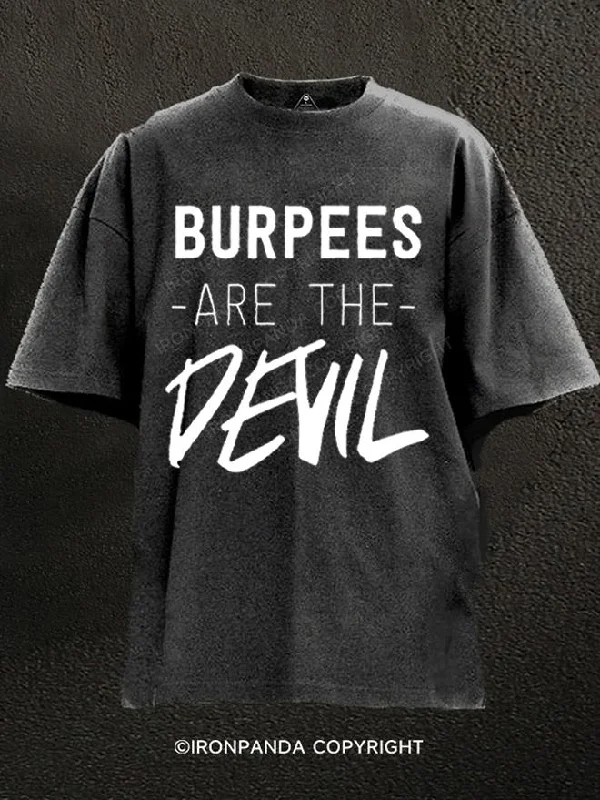 T-Shirt-Screen-Print-Burpees are the Devil Washed Gym Shirt