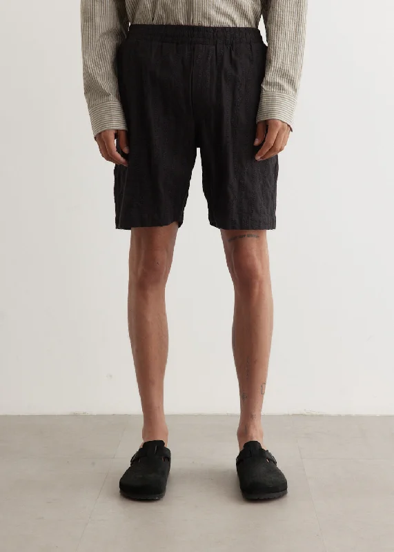 Shorts-Brown-Embroidered Smokestack Shorts