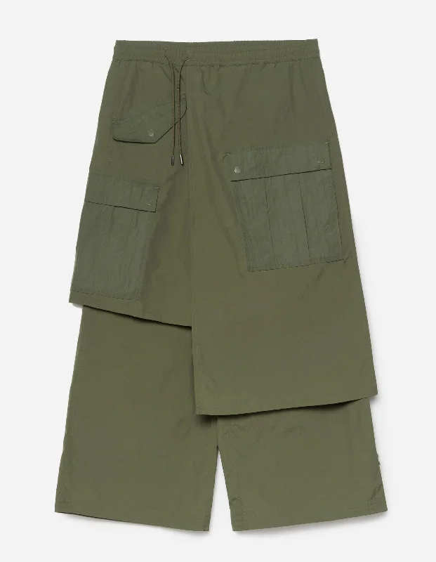 Pants-Printed-5283 Asym Cargo Hakama Pants WR Olive