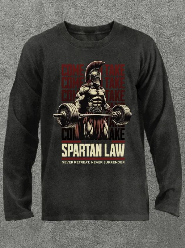 Long-Sleeve-Thermo-Regulated-Spartan Law Washed Gym Long Sleeve Shirt