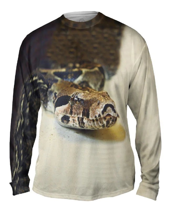 Long-Sleeve-Khaki-Python Slithering Snake