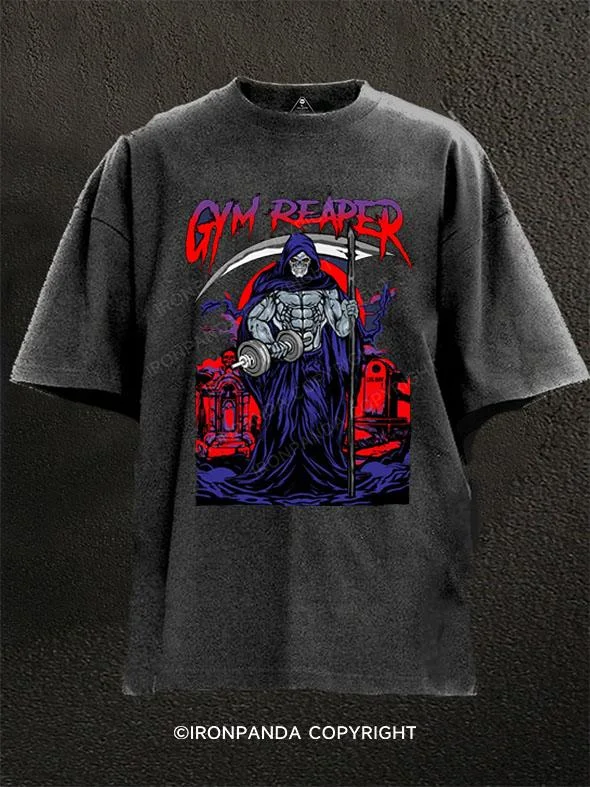 T-Shirt-Regular-Fit-Gym Reaper Washed Gym Shirt