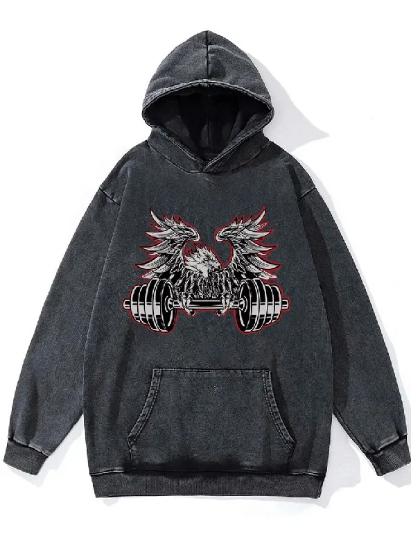 Hoodie-Couple-eagle lifting Washed Gym Hoodie