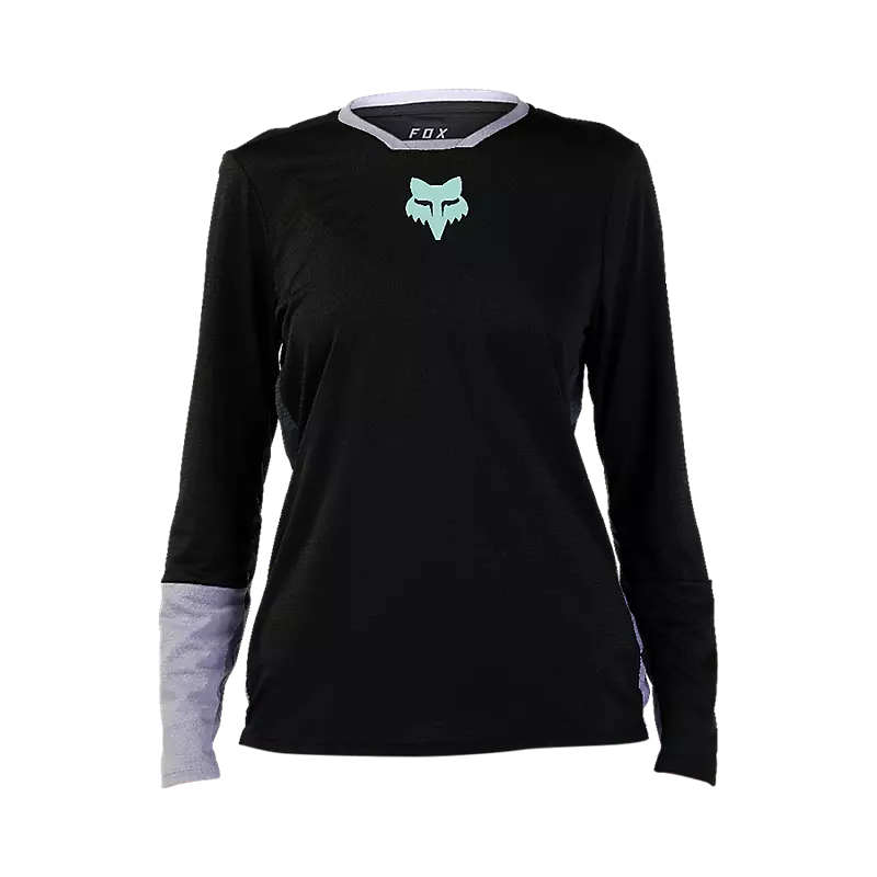 Long-Sleeve-Thermal-Fox Racing Defend Race Long Sleeve MTB Jersey - Womens - Black