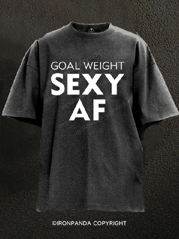 T-Shirt-Short-Sleeve-Goal Weight：Sexy AF Washed Gym Shirt