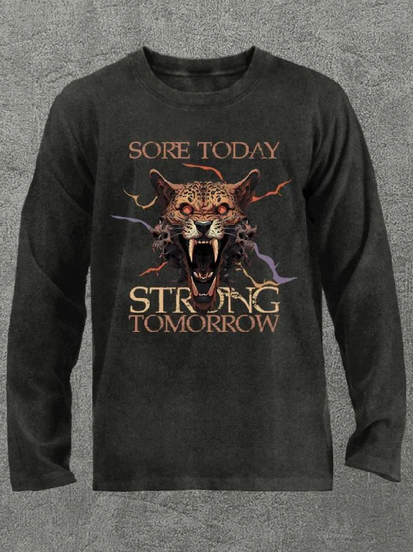 Long-Sleeve-Sportswear-sore today sore tomorrow leopard Washed Gym Long Sleeve Shirt