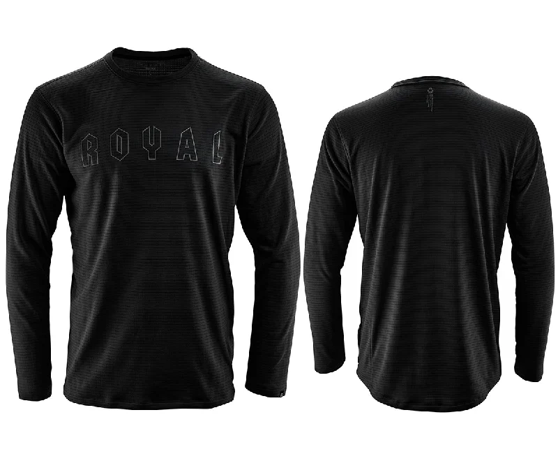 Long-Sleeve-Athletic-Royal Matrix Long Sleeve MTB Jersey - Black - 2022