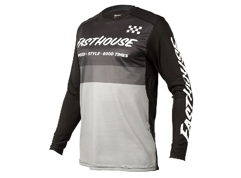 Long-Sleeve-Cotton-Fasthouse Alloy Kilo Long Sleeve MTB Jersey - Youth - Black-Gray